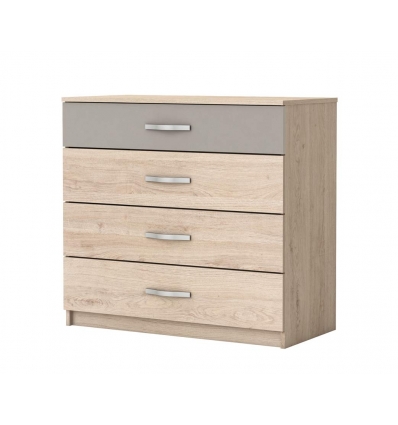 CÓMODA 4 CAJONES BICOLOR ARIZONA