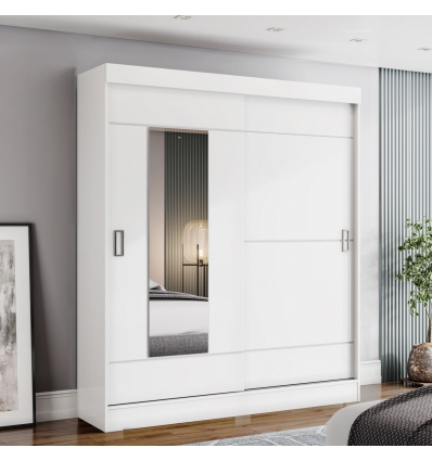 Armario ropero con cajones Bayron con puertas correderas, diseño moderno para dormitorio