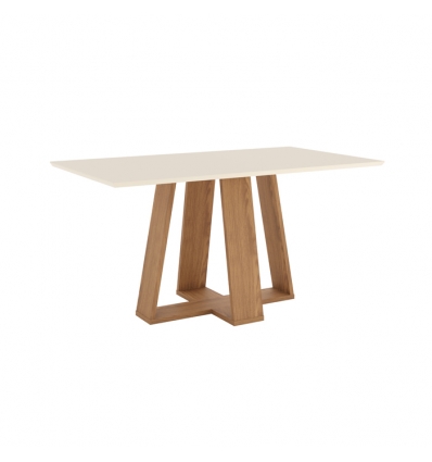 MESA 160x90 BICOLOR CON PATAS MADERA CARLOTTA